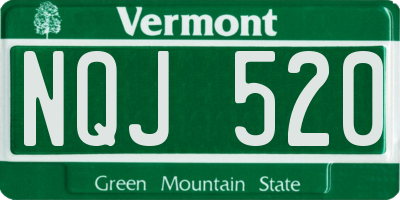 VT license plate NQJ520