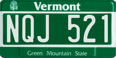 VT license plate NQJ521