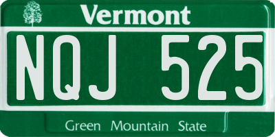VT license plate NQJ525