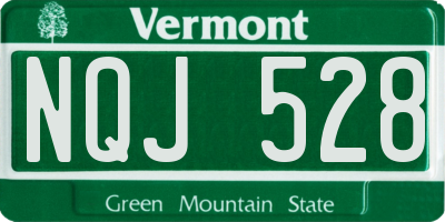 VT license plate NQJ528