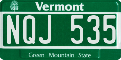 VT license plate NQJ535