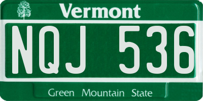 VT license plate NQJ536