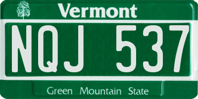 VT license plate NQJ537