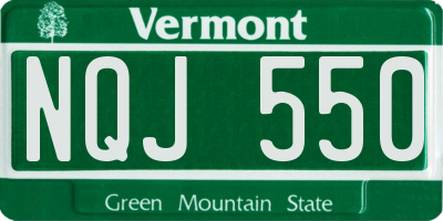 VT license plate NQJ550