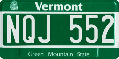 VT license plate NQJ552