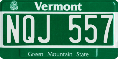 VT license plate NQJ557