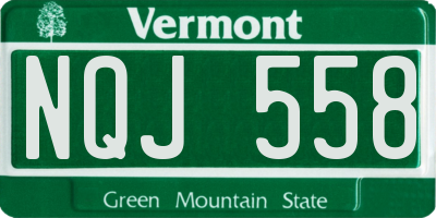VT license plate NQJ558