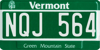 VT license plate NQJ564