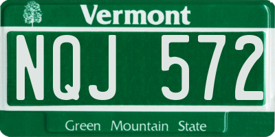 VT license plate NQJ572