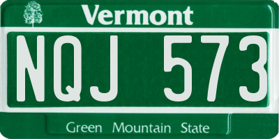 VT license plate NQJ573