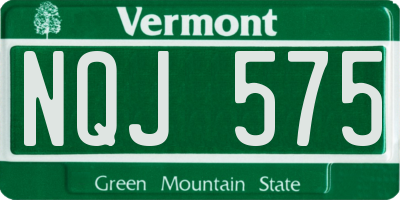 VT license plate NQJ575