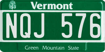 VT license plate NQJ576