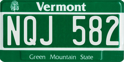VT license plate NQJ582