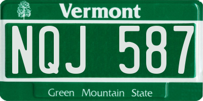 VT license plate NQJ587