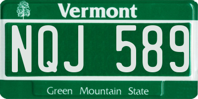 VT license plate NQJ589