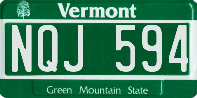 VT license plate NQJ594