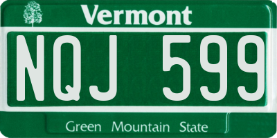 VT license plate NQJ599