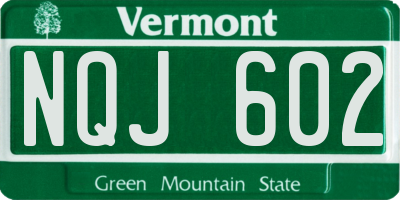 VT license plate NQJ602