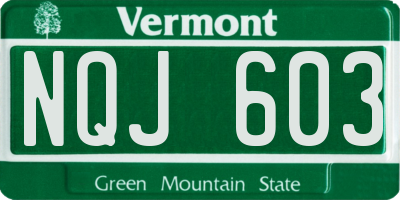 VT license plate NQJ603