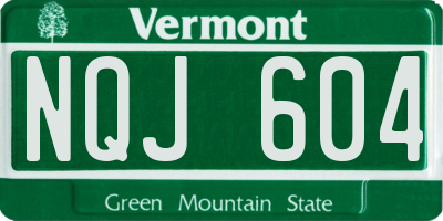 VT license plate NQJ604