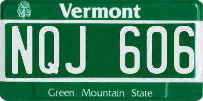 VT license plate NQJ606