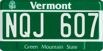 VT license plate NQJ607