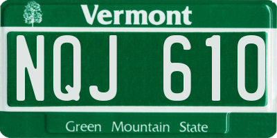 VT license plate NQJ610