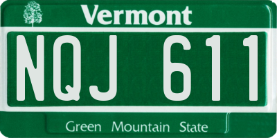 VT license plate NQJ611