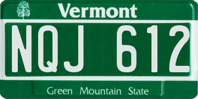VT license plate NQJ612