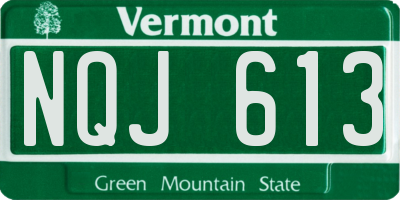 VT license plate NQJ613