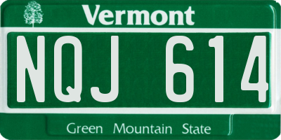 VT license plate NQJ614