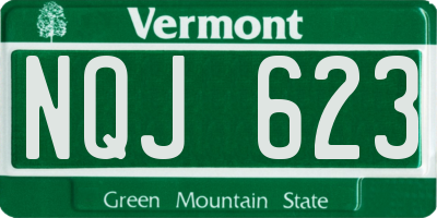 VT license plate NQJ623