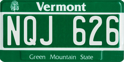 VT license plate NQJ626
