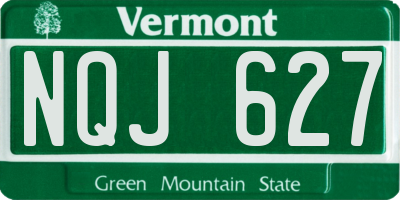VT license plate NQJ627