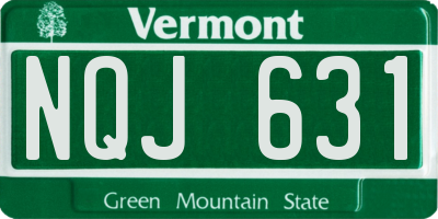 VT license plate NQJ631