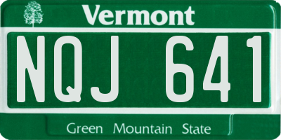 VT license plate NQJ641