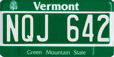 VT license plate NQJ642