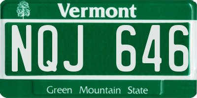 VT license plate NQJ646