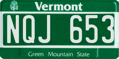 VT license plate NQJ653