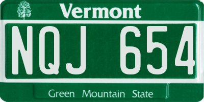 VT license plate NQJ654