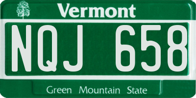 VT license plate NQJ658