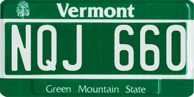 VT license plate NQJ660