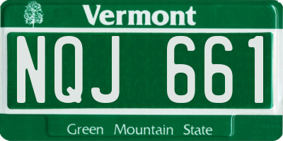 VT license plate NQJ661