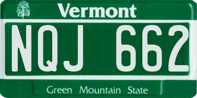 VT license plate NQJ662