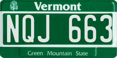 VT license plate NQJ663