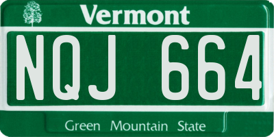 VT license plate NQJ664