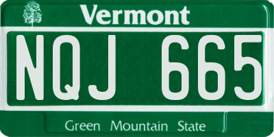 VT license plate NQJ665