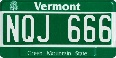 VT license plate NQJ666