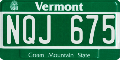 VT license plate NQJ675