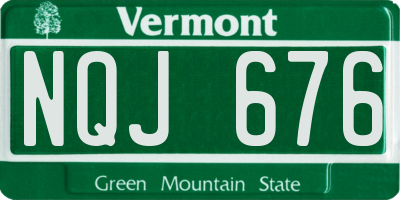 VT license plate NQJ676